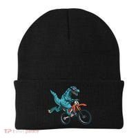 Funny Dino On Dirt Bike TRex Lover Rider Motorcycle Riding Beanie thumb 0