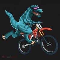 Funny Dino On Dirt Bike TRex Lover Rider Motorcycle Riding Women's Tank Top thumb 5