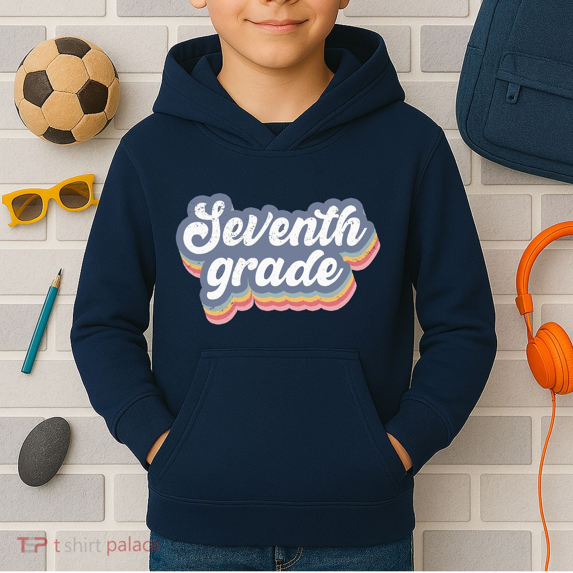 First Day Of School Seventh Grade Teacher 1st Day 7th Grade Kids Hoodie