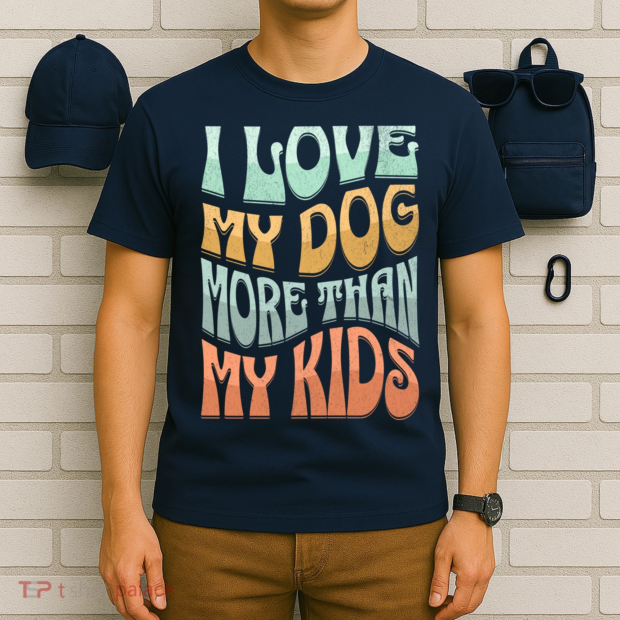 Funny Dog Owner I Love My Dog More Than My Retro T-Shirt