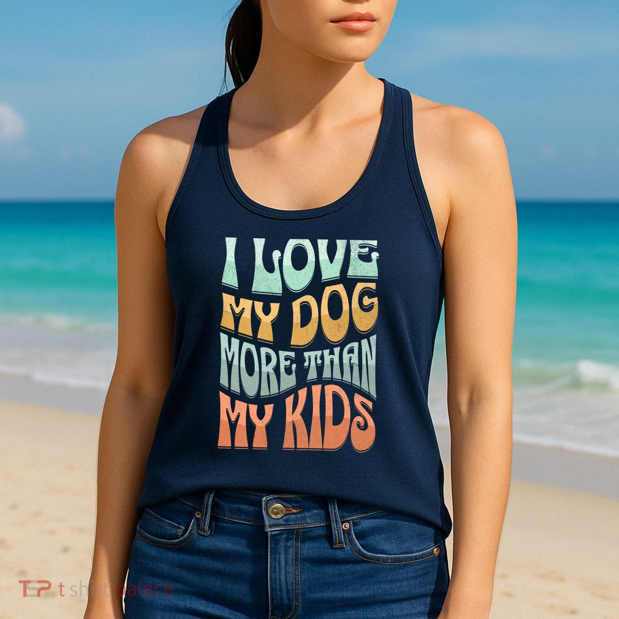 Funny Dog Owner I Love My Dog More Than My Retro Women's Tank Top