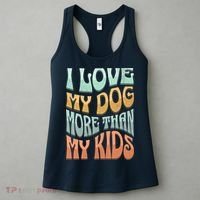 Funny Dog Owner I Love My Dog More Than My Retro Women's Tank Top thumb 3