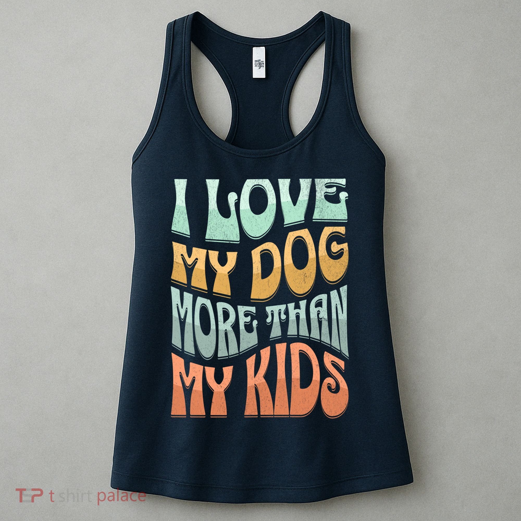 Funny Dog Owner I Love My Dog More Than My Retro Women's Tank Top