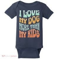 Funny Dog Owner I Love My Dog More Than My Retro Baby Bodysuit thumb 0