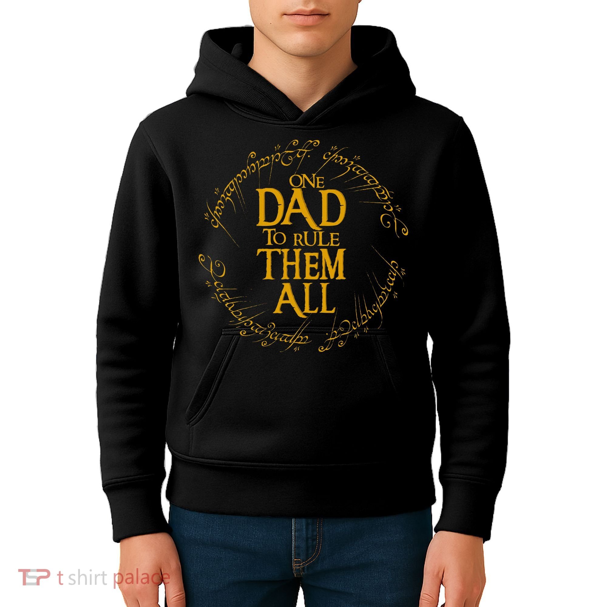 FatherS Day One Dad To Rule Them All Father Gift Kids Hoodie