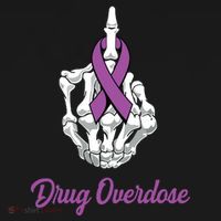 Fuck Drug Overdose Skeleton Hand Purple Ribbon Warrior Hoodie thumb 2