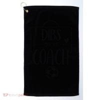 Funny Dibs On The Coach Soccer Ball Wife Women Coaching Golf Towel thumb 0