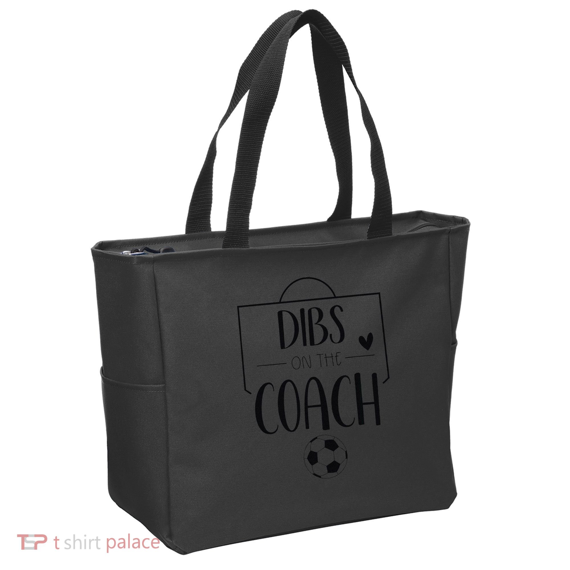 Funny Dibs On The Coach Soccer Ball Wife Women Coaching Tote Bag