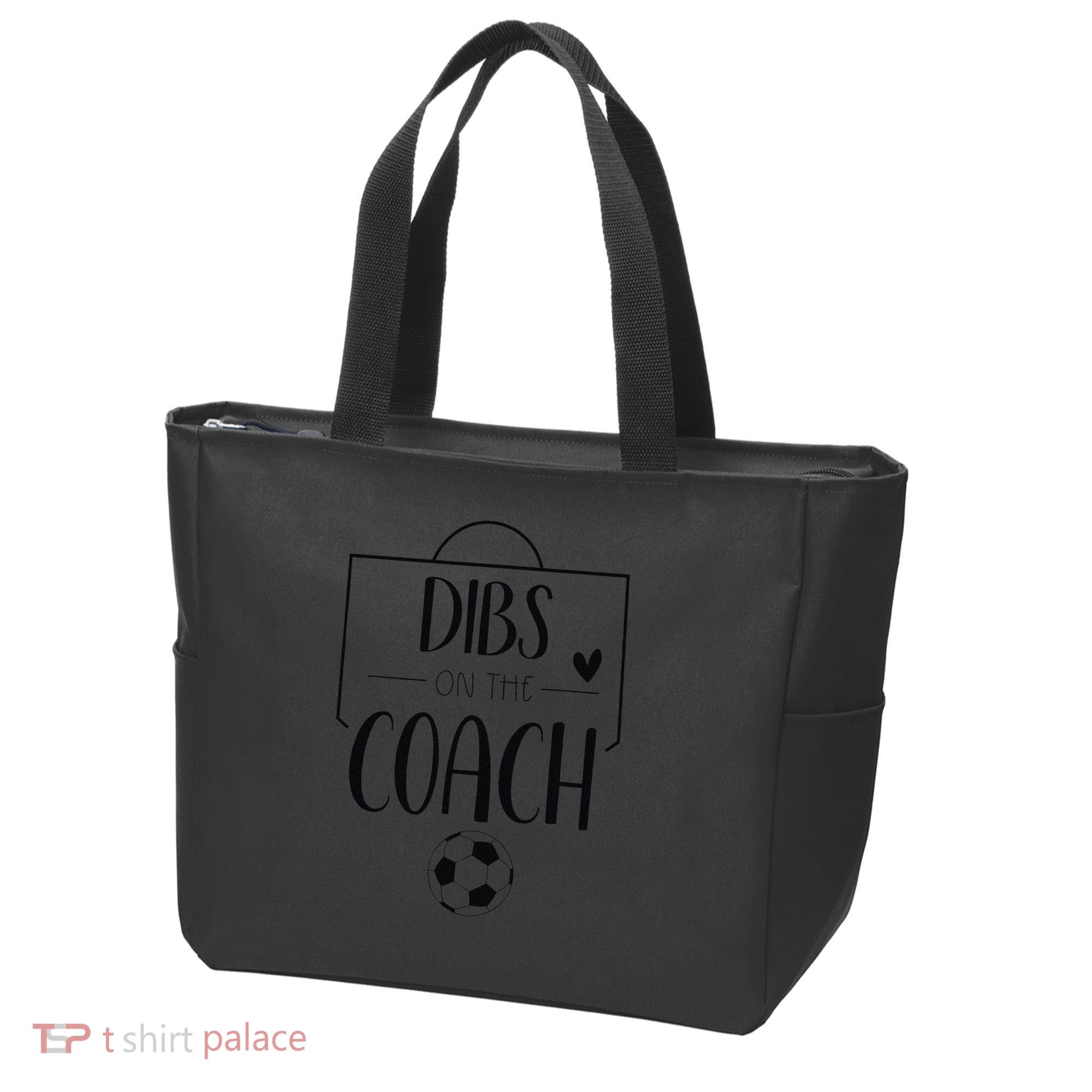 Funny Dibs On The Coach Soccer Ball Wife Women Coaching Tote Bag
