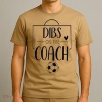 Funny Dibs On The Coach Soccer Ball Wife Women Coaching T-Shirt thumb 3