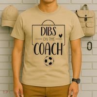 Funny Dibs On The Coach Soccer Ball Wife Women Coaching T-Shirt thumb 6