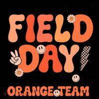 Field Day Orange Team Groovy Smile Face Checkered Students Women's Hoodie thumb 2