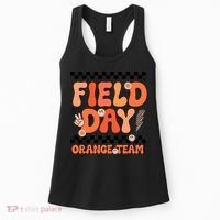 Field Day Orange Team Groovy Smile Face Checkered Students Women's Tank Top thumb 0