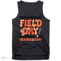 Field Day Orange Team Groovy Smile Face Checkered Students Tank Top thumb 0