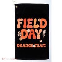 Field Day Orange Team Groovy Smile Face Checkered Students Golf Towel thumb 0