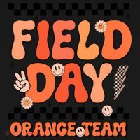Field Day Orange Team Groovy Smile Face Checkered Students Women's Long Sleeve Shirt thumb 2