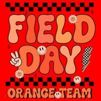 Field Day Orange Team Groovy Smile Face Checkered Students Santa Hat thumb 1