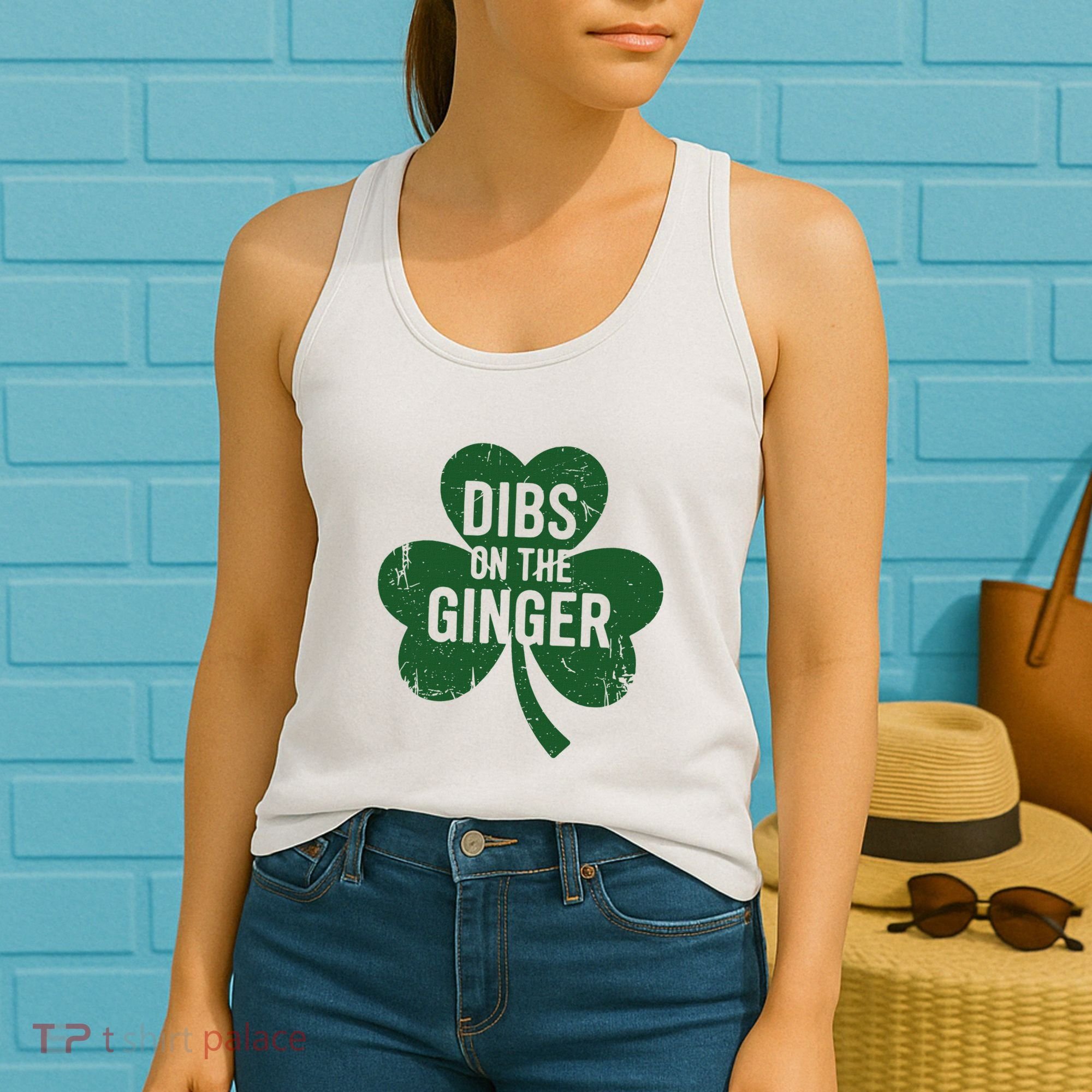 Funny Dibs On The Ginger St Patrick Day Redhead Women Women's Tank Top