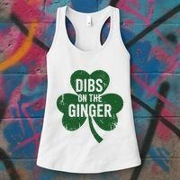 Funny Dibs On The Ginger St Patrick Day Redhead Women Women's Tank Top thumb 3