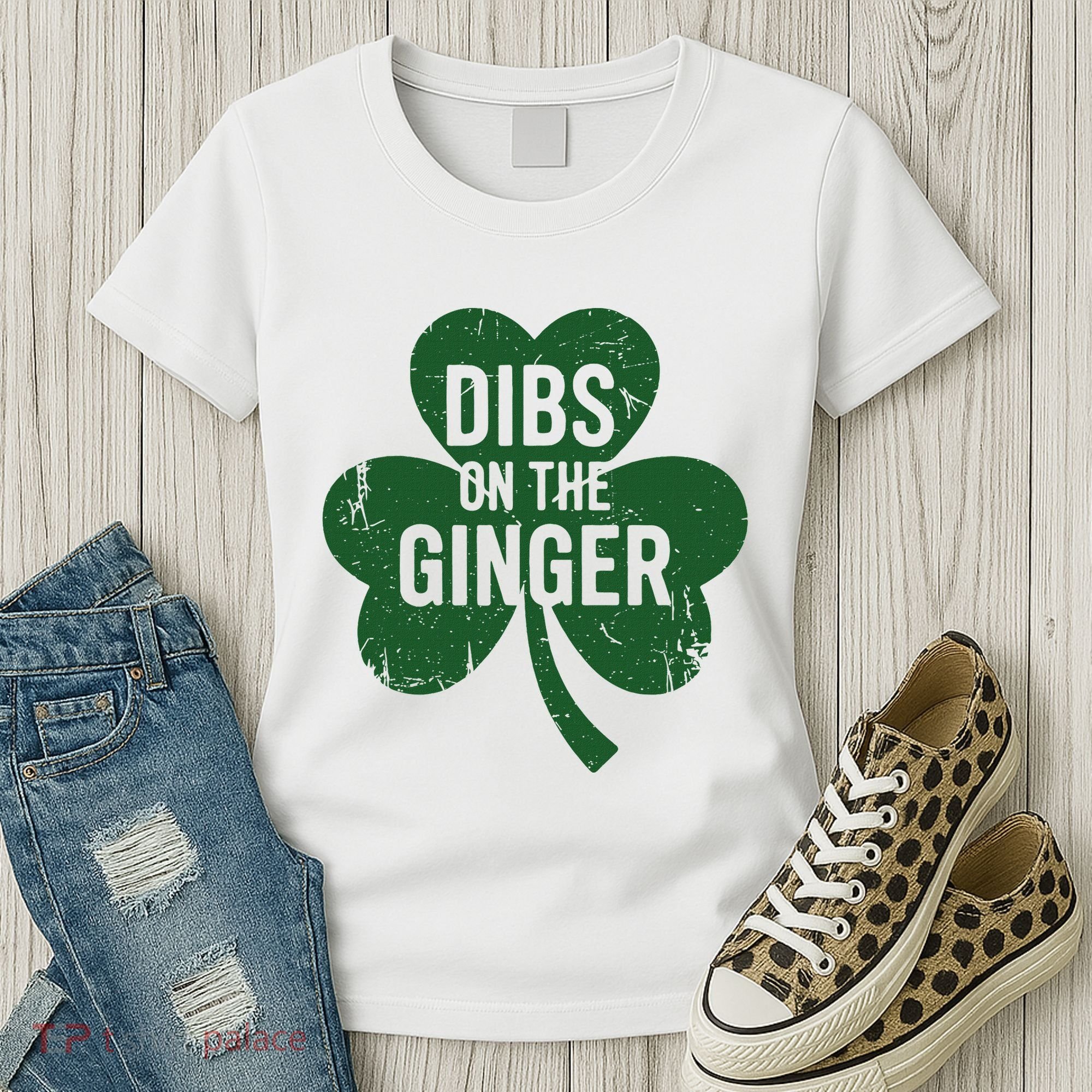 Funny Dibs On The Ginger St Patrick Day Redhead Women Women's T-Shirt