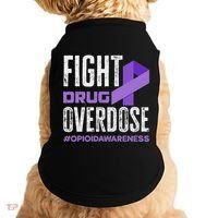 Fight Drug Overdose Pruple Ribbon Opioid Overdose Awareness Doggie Tank thumb 0
