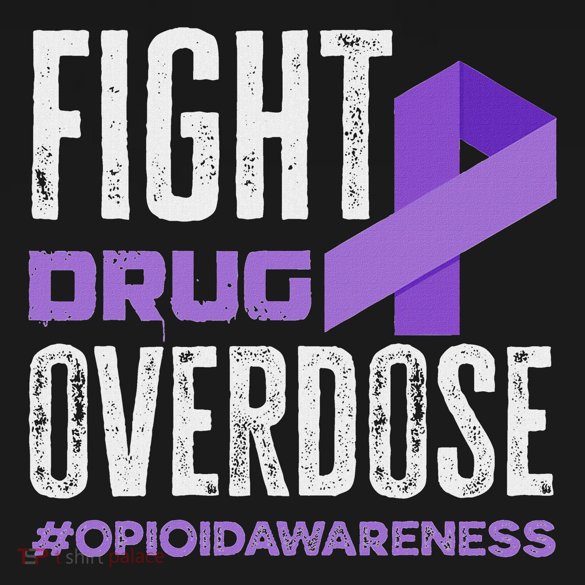 Fight Drug Overdose Pruple Ribbon Opioid Overdose Awareness Long Sleeve Shirt