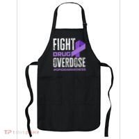 Fight Drug Overdose Pruple Ribbon Opioid Overdose Awareness Apron thumb 0