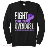 Fight Drug Overdose Pruple Ribbon Opioid Overdose Awareness Sweatshirt thumb 0