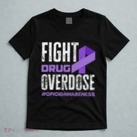 Fight Drug Overdose Pruple Ribbon Opioid Overdose Awareness T-Shirt thumb 5