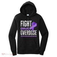 Fight Drug Overdose Pruple Ribbon Opioid Overdose Awareness Women's Hoodie thumb 0