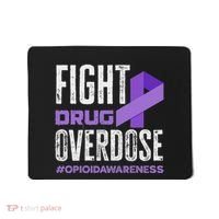 Fight Drug Overdose Pruple Ribbon Opioid Overdose Awareness Mousepad thumb 0