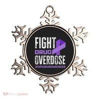 Fight Drug Overdose Pruple Ribbon Opioid Overdose Awareness Ornament thumb 0