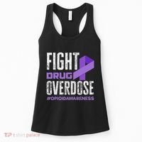 Fight Drug Overdose Pruple Ribbon Opioid Overdose Awareness Women's Tank Top thumb 0