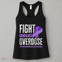 Fight Drug Overdose Pruple Ribbon Opioid Overdose Awareness Women's Tank Top thumb 3