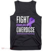 Fight Drug Overdose Pruple Ribbon Opioid Overdose Awareness Tank Top thumb 0