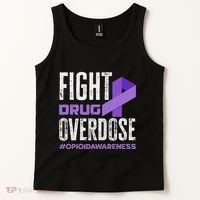 Fight Drug Overdose Pruple Ribbon Opioid Overdose Awareness Tank Top thumb 2