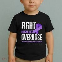 Fight Drug Overdose Pruple Ribbon Opioid Overdose Awareness Toddler T-Shirt thumb 2