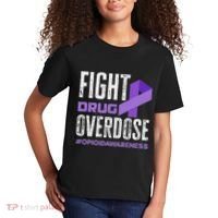 Fight Drug Overdose Pruple Ribbon Opioid Overdose Awareness Kids T-Shirt thumb 2