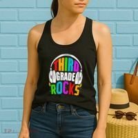 First Day Of 3rd Grade Rocks Back To School Teacher Women's Tank Top thumb 2