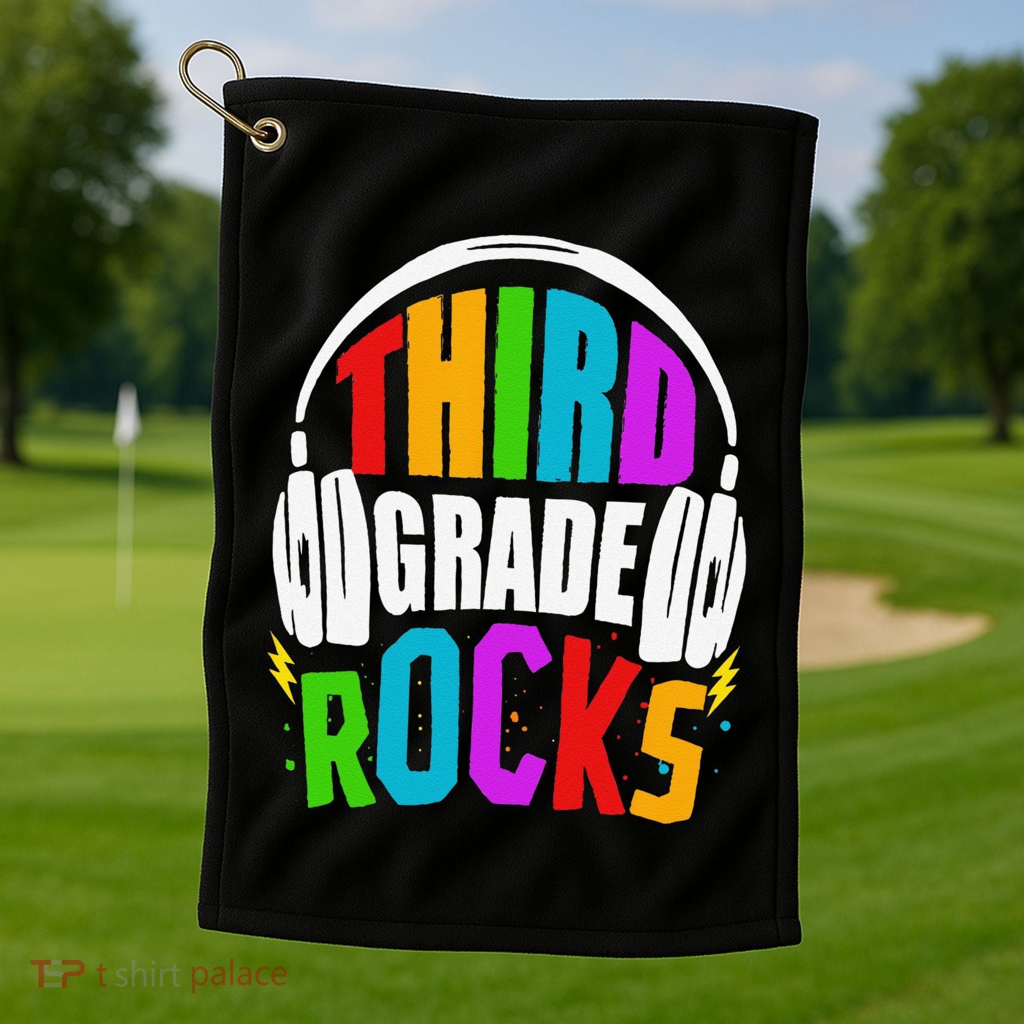 First Day Of 3rd Grade Rocks Back To School Teacher Golf Towel