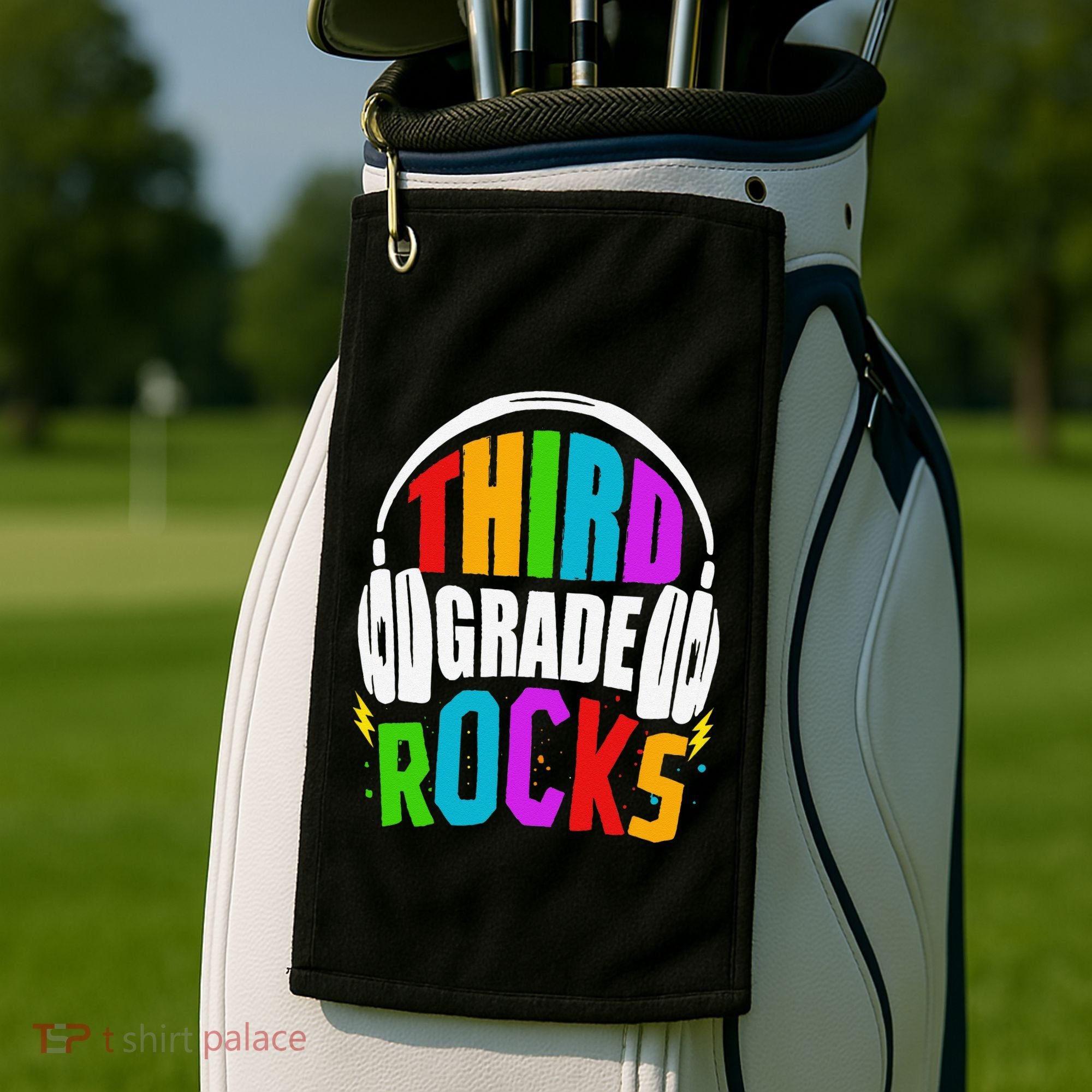 First Day Of 3rd Grade Rocks Back To School Teacher Golf Towel