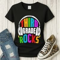 First Day Of 3rd Grade Rocks Back To School Teacher Women's T-Shirt thumb 3