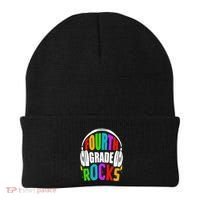 First Day Of 4th Grade Rocks Back To School Teacher Beanie thumb 0