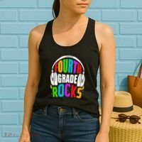 First Day Of 4th Grade Rocks Back To School Teacher Women's Tank Top thumb 2