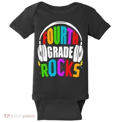 First Day Of 4th Grade Rocks Back To School Teacher Baby Bodysuit