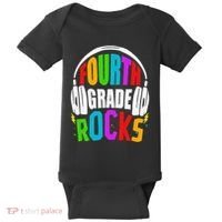 First Day Of 4th Grade Rocks Back To School Teacher Baby Bodysuit thumb 0