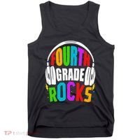 First Day Of 4th Grade Rocks Back To School Teacher Tank Top thumb 0