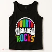 First Day Of 4th Grade Rocks Back To School Teacher Tank Top thumb 2