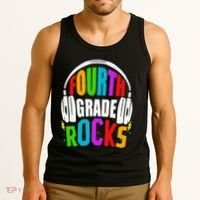 First Day Of 4th Grade Rocks Back To School Teacher Tank Top thumb 3