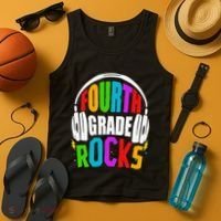 First Day Of 4th Grade Rocks Back To School Teacher Tank Top thumb 4